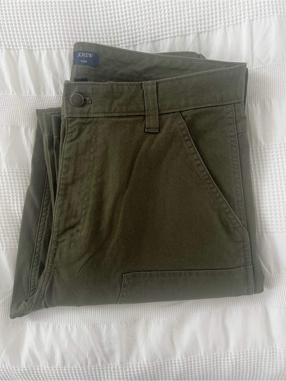 J. Crew Men’s Olive Green 32x34 Cotton Canvas Welder Pants - New With Tags